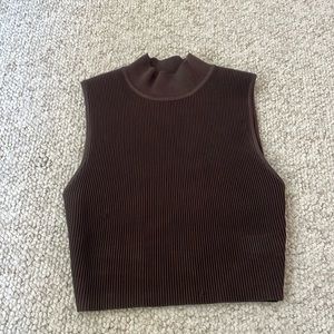 BABTON - brown ribbed tank